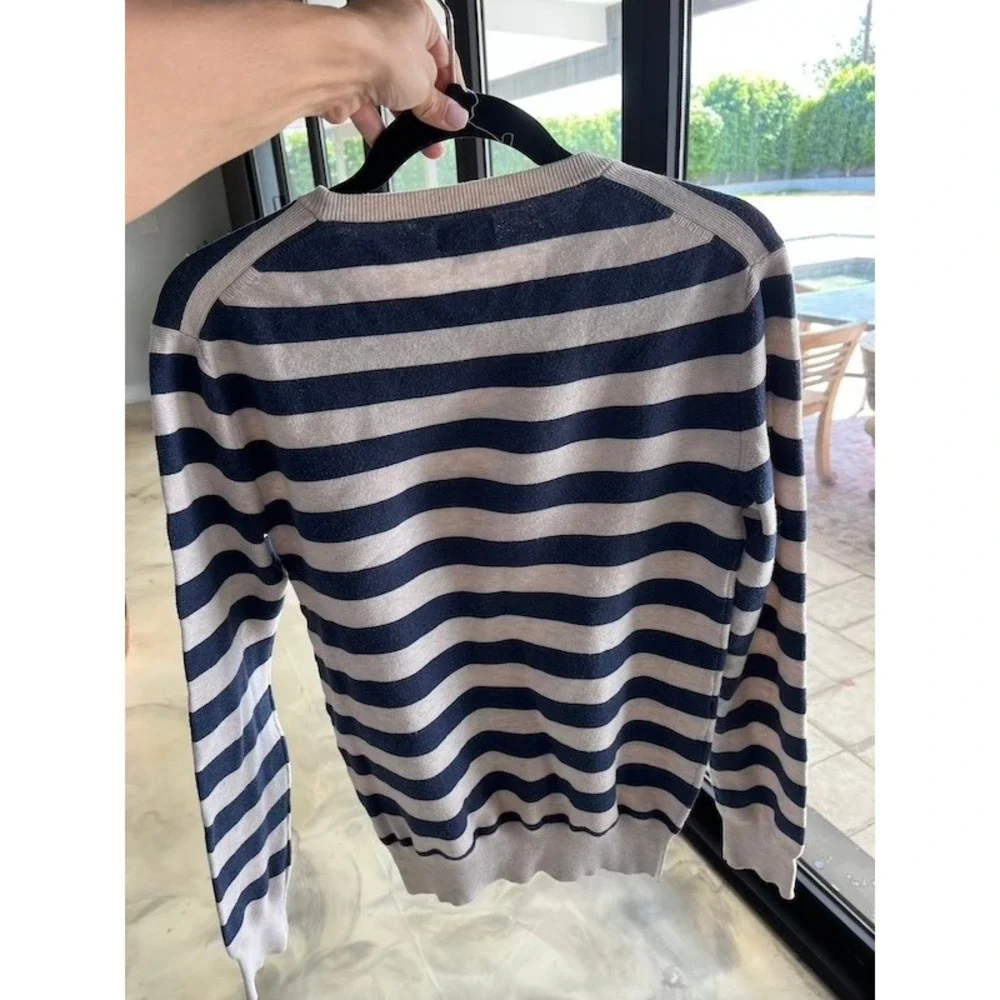 J.Crew XS Striped Crewneck Sweater Preppy Coastal Nautical Vintage